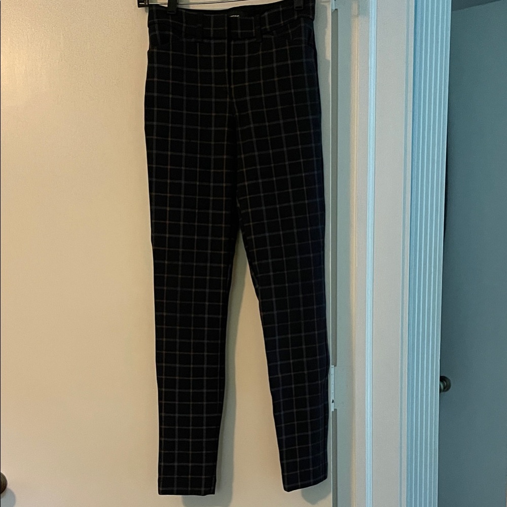 Express Black Checkered Ankle Pants